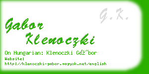 gabor klenoczki business card